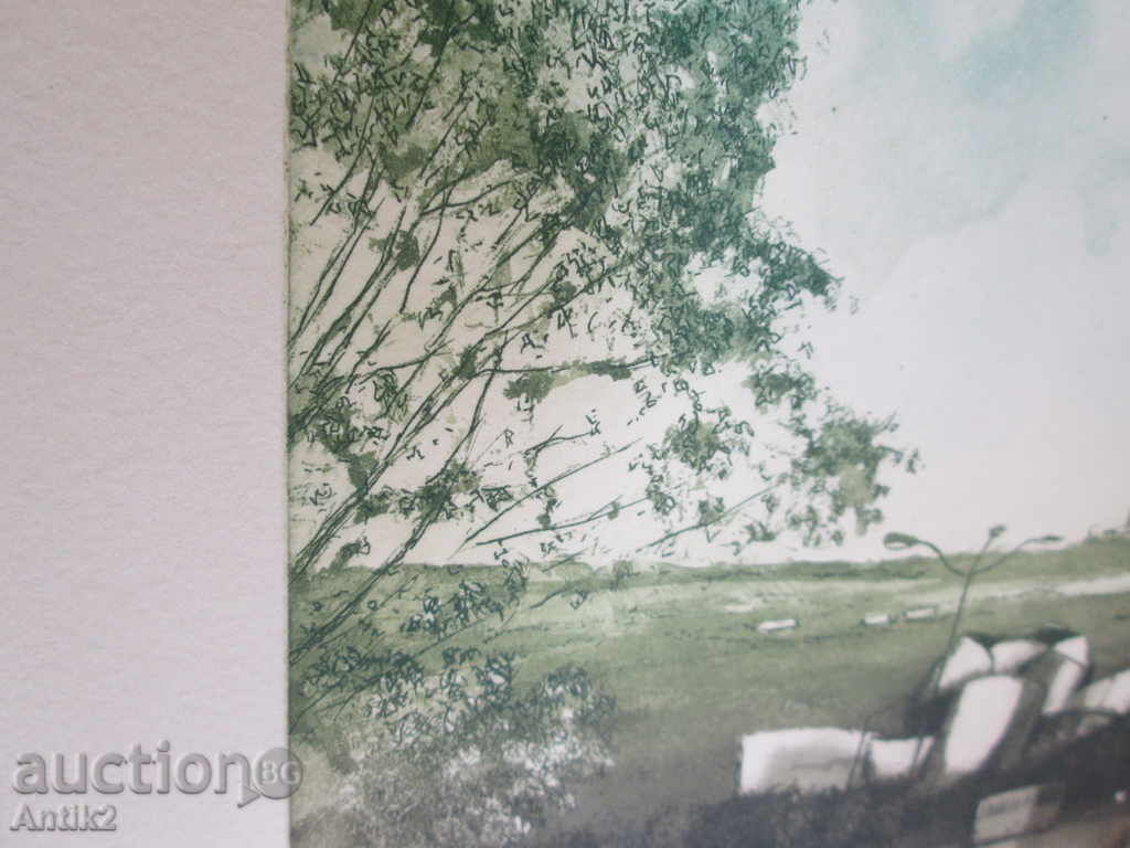 Old picture - etching, intaglio, lithography, signed - 5