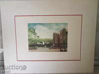 Old picture - etching, intaglio, lithography, signed
