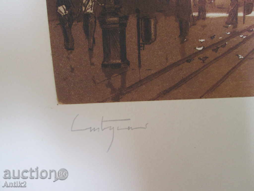 Auction  Old picture - etching, intaglio, lithography, signed