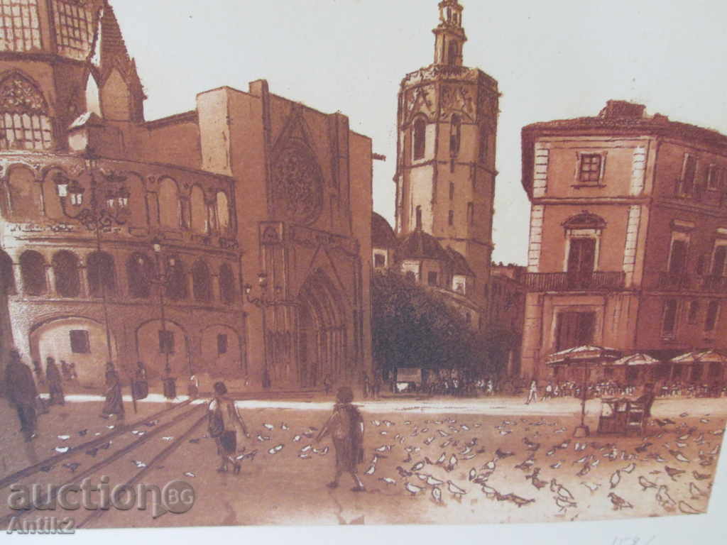 Old picture - etching, intaglio, lithography, signed - 6