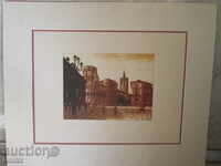 Old painting - etching, deep printing, lithography, signed