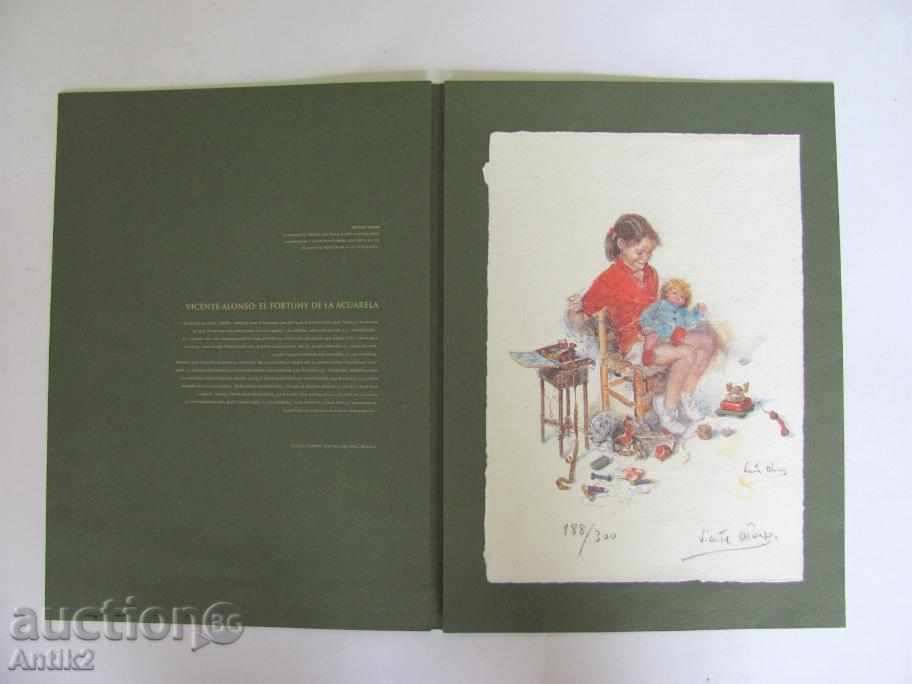Painting - color lithograph, signed Vicente Alonso - 5 Painting - color lithograph, signed Vicente Alonso - 5