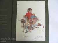 Painting - color lithograph, signed Vicente Alonso
