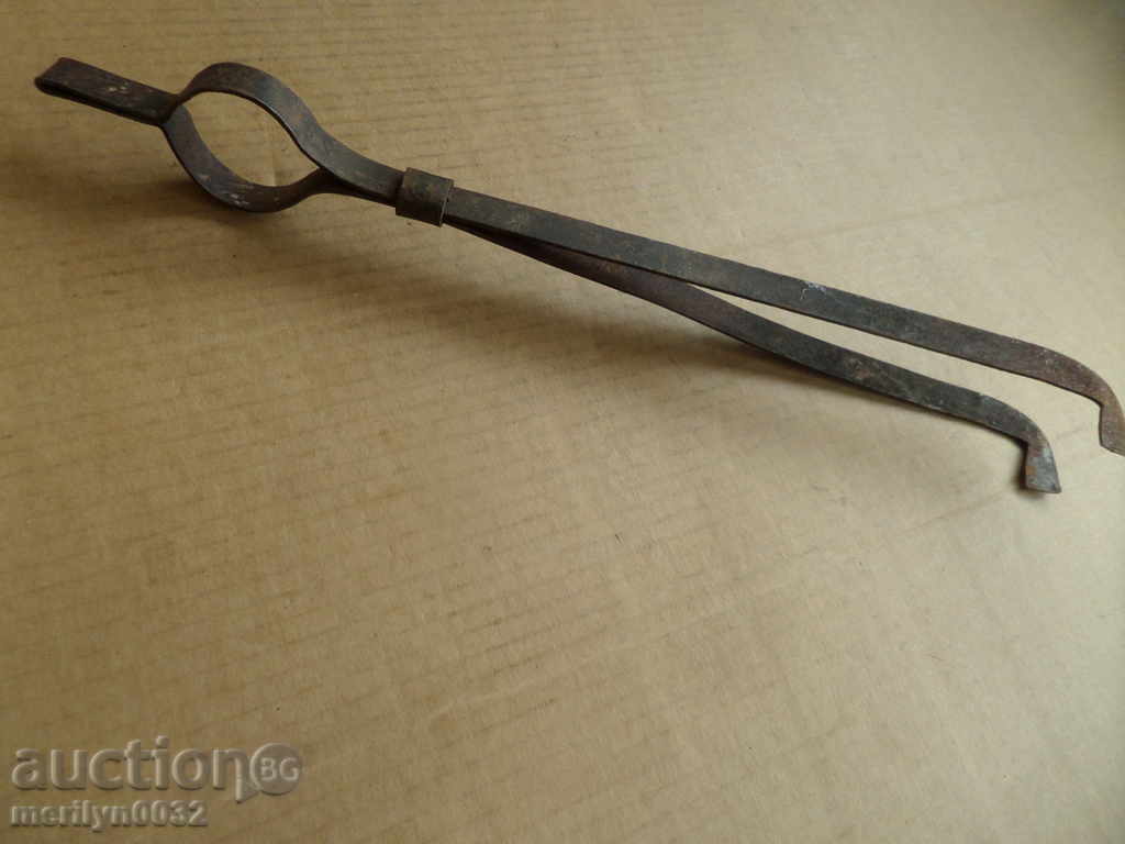Old hand-forged dilaf, wrought iron, tongs - 6 Old hand-forged dilaf, wrought iron, tongs - 6