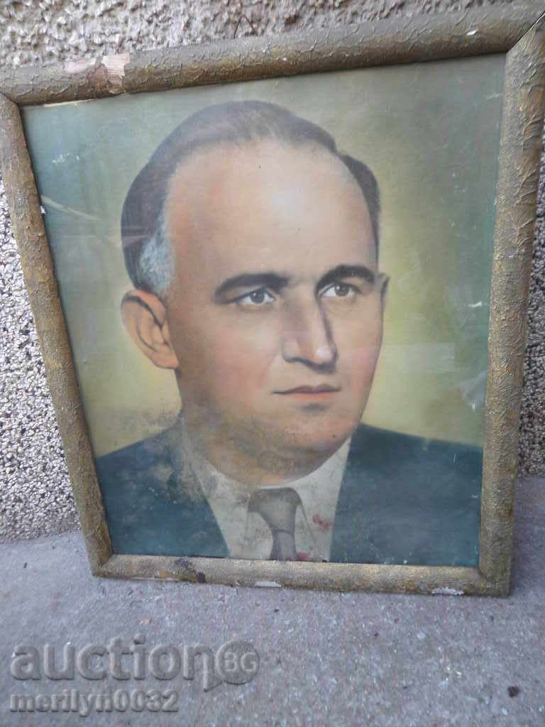 Портрет на Тодор Живков плакат снимка  края на 50-те год НРБ