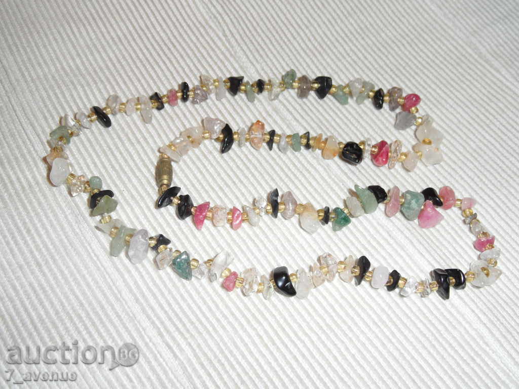 COLOR with colored, natural, stones 50cm long