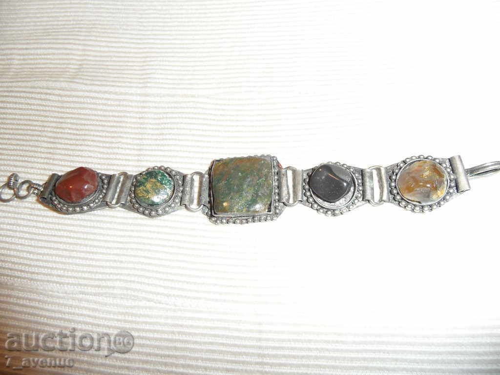 BRACELET ethnic, for costume, with natural stones 18/2.6cm