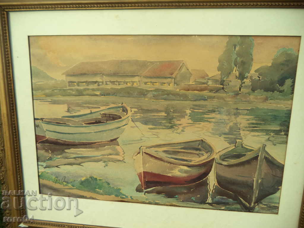 ANGEL ATANASOV (1921 - 2014) BOAT LANDSCAPE with price 1125.00 BGN | € 575.20 ANGEL ATANASOV (1921 - 2014) BOAT LANDSCAPE with price 1125.00 BGN | € 575.20