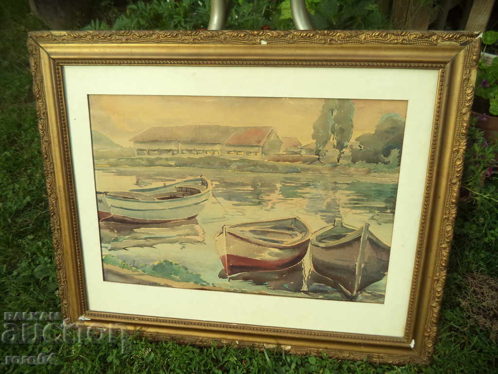 Auction ANGEL ATANASOV (1921 - 2014) BOAT LANDSCAPE Auction ANGEL ATANASOV (1921 - 2014) BOAT LANDSCAPE