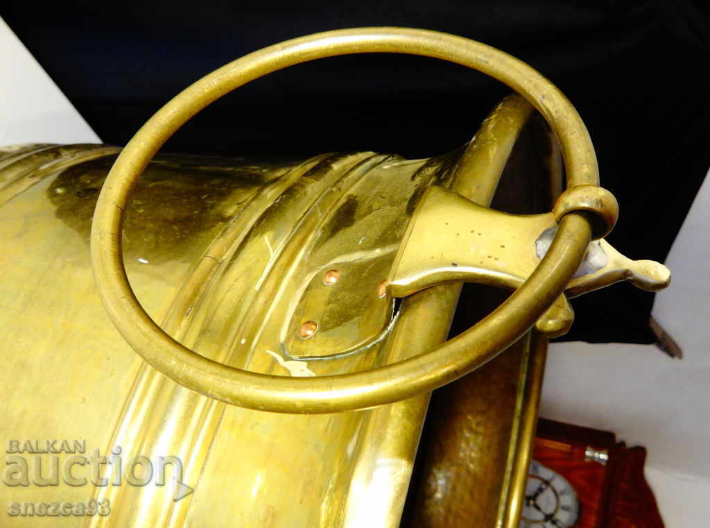 Bronze cauldron, ladle, wood container, flower pot 30 liters - 5