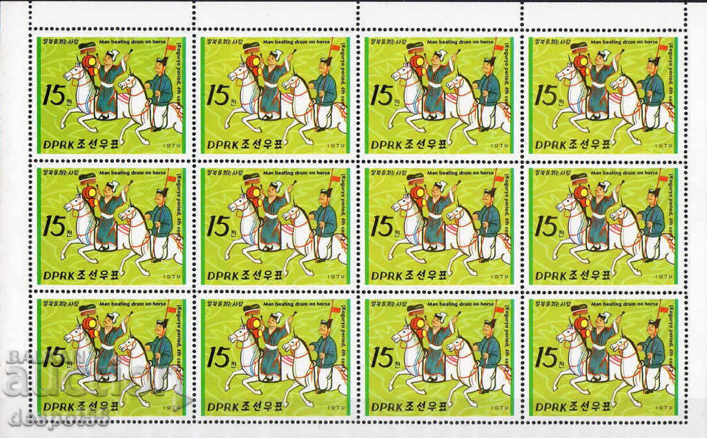 Auction 1979. Sev. Korea. Koguryo - people on horses. Block. Auction 1979. Sev. Korea. Koguryo - people on horses. Block.