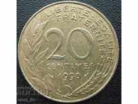 Franța - 20 centime - 1990