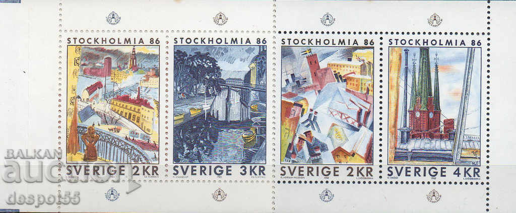 1985. Suedia. Stockholmia 86 - expoziție filatelică. bloc