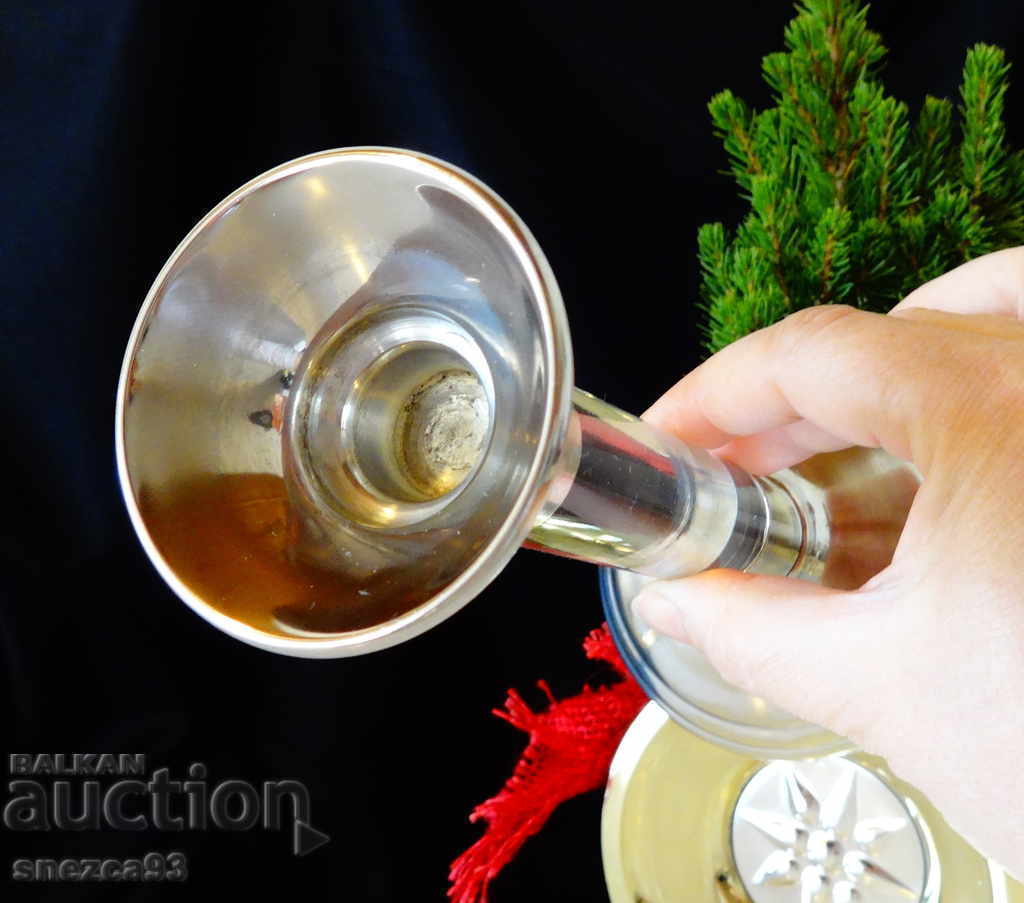 Delivery of Silver-plated bronze candlestick with crystal 20 cm Delivery of Silver-plated bronze candlestick with crystal 20 cm