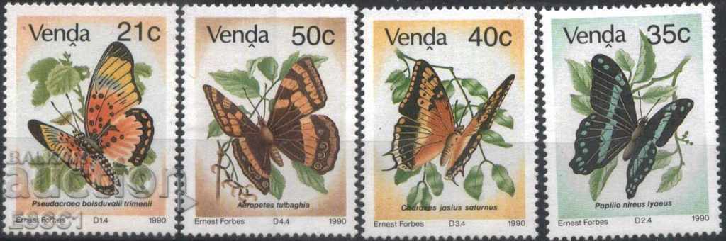 Чисти марки Фауна Насекоми Пеперуди 1990 Венда Южна Африка
