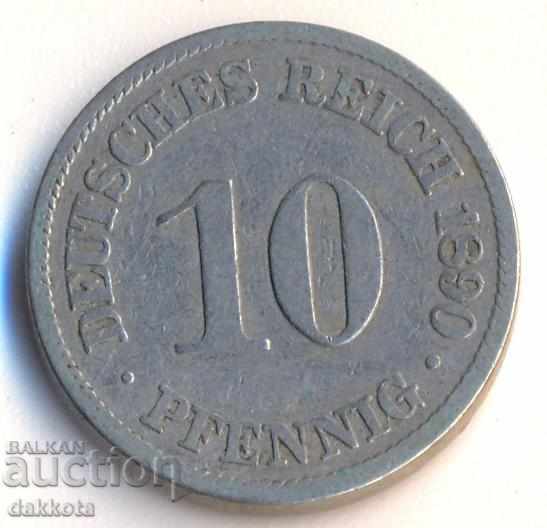 Германия 10 пфенига 1890а