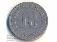 Германия 10 пфенига 1890а