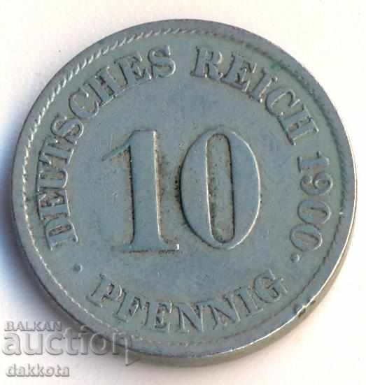 Германия 10 пфенига 1900j