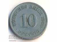 Германия 10 пфенига 1900j