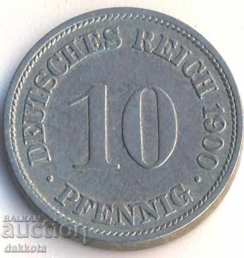 Германия 10 пфенига 1900f