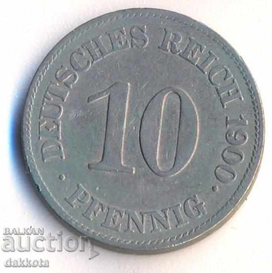 Германия 10 пфенига 1900e