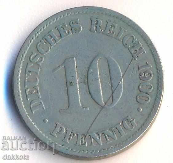 Germania 10 pfenigi 1900 g
