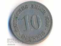 Германия 10 пфенига 1901d