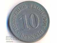Германия 10 пфенига 1901е