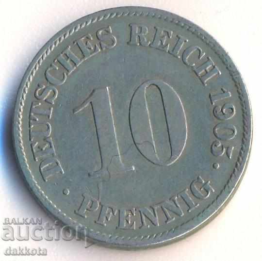 Германия 10 пфенига 1905j