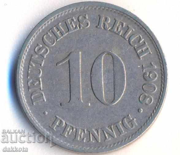 Германия 10 пфенига 1908a Германия 10 пфенига 1908a