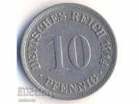 Германия 10 пфенига 1914f