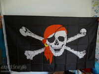 Σημαία πειρατών καπέλο πλοίου κουρσάρος κρανίο κόκκινο πανί