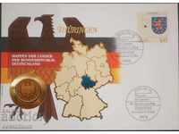 Германия - Тюрингия Позлатена 1 Марк 1992  UNC
