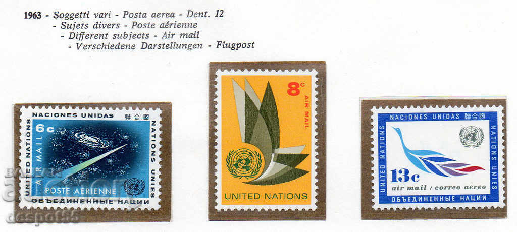 1963. UN-New York. Air mail. Various stories.