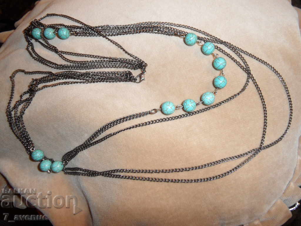 Auction  COLOR 4 rows, with turquoise 80cm. Christmas promotion !!!