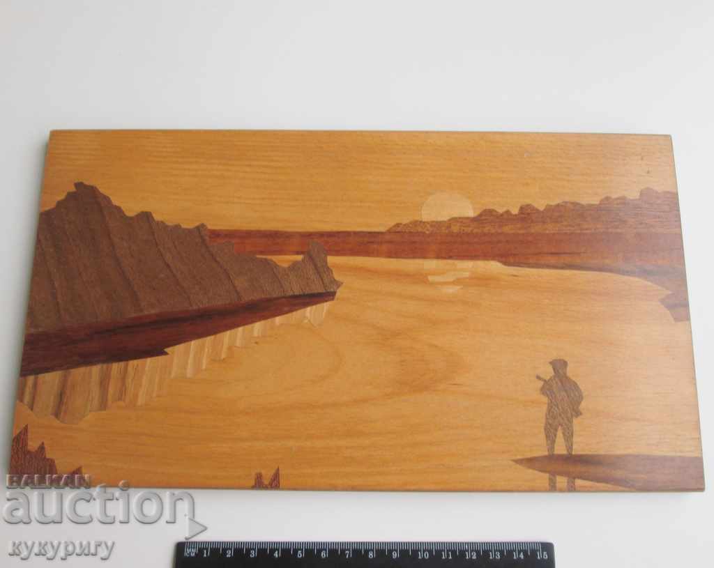 Auction  Painting Applied Painting Tree Invasion "Hunter" Landscape USSR