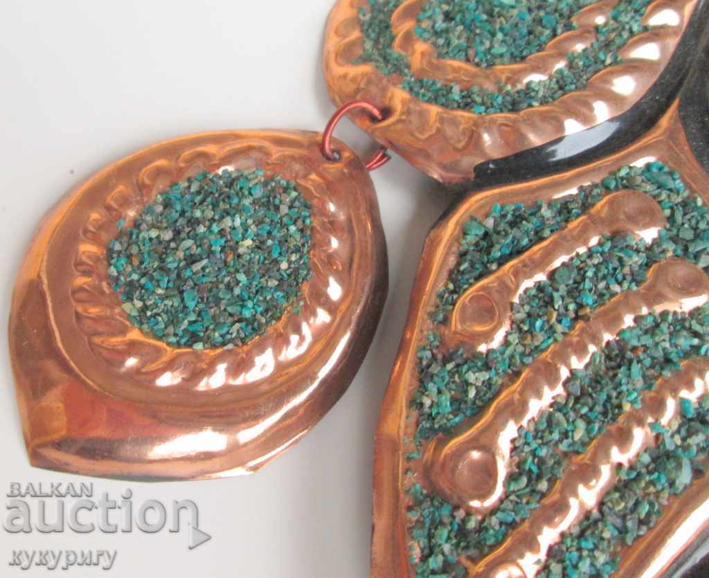 Copper mask decorated with minerals Turquoise decoration decoration with price 35.00 BGN | € 17.90
