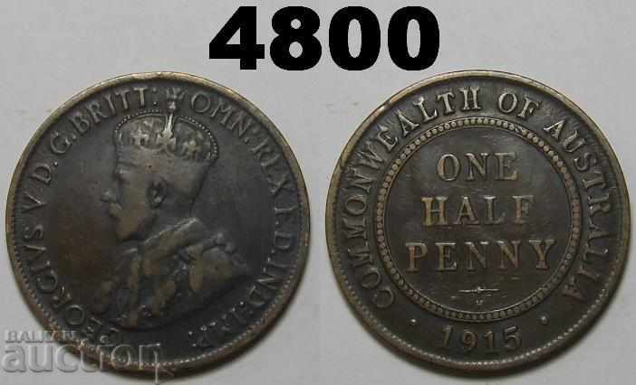 Australia 1/2 Penny 1915 Rare Coin
