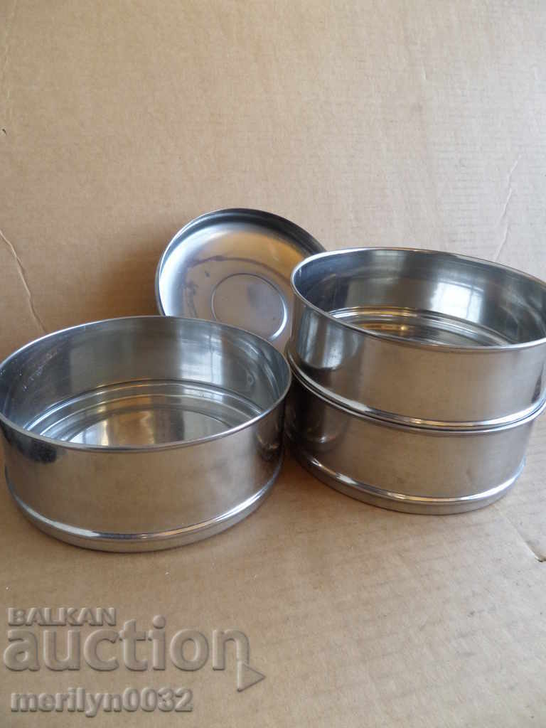 Delivery of Feed pots 3 pieces of seferite metal container STAIN