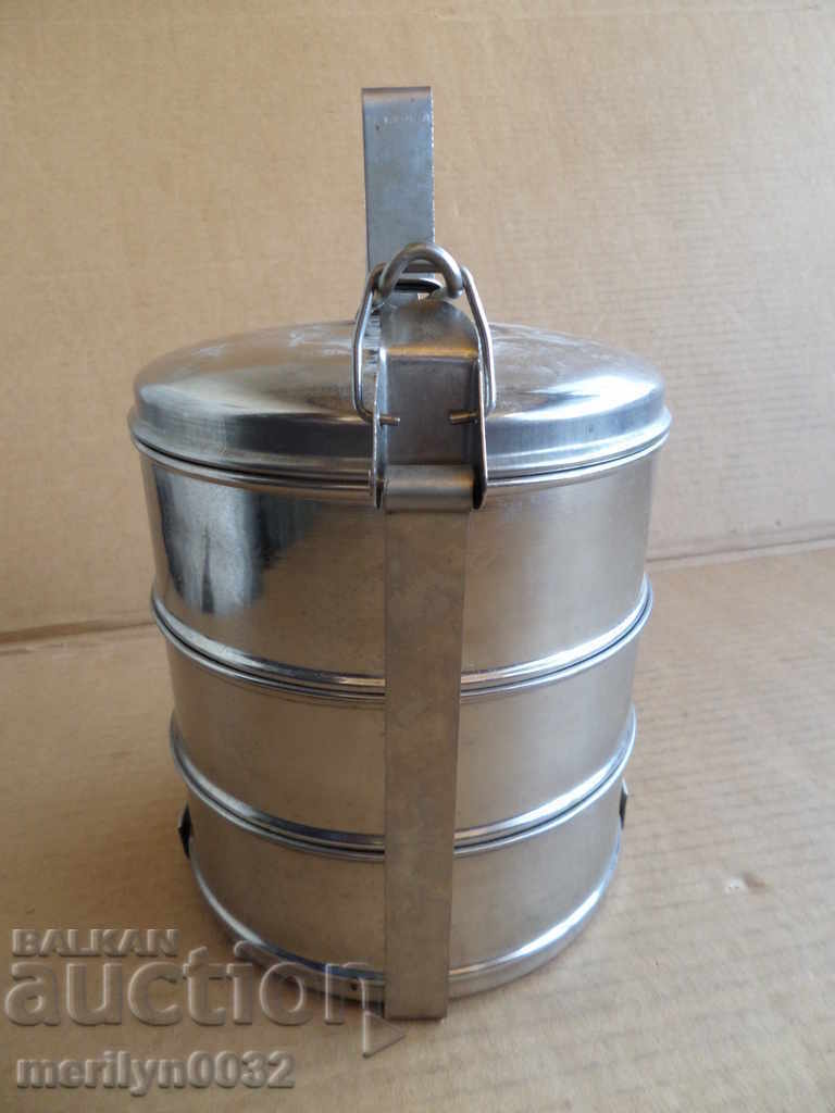 Feed pots 3 pieces of seferite metal container STAIN
