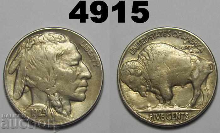 САЩ 5 цента 1929 отлична монета