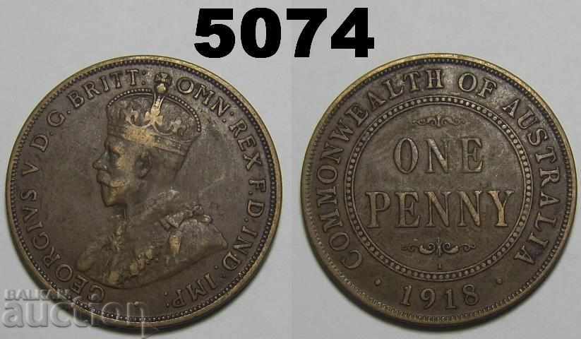 Australia 1 penny 1918 VF coin