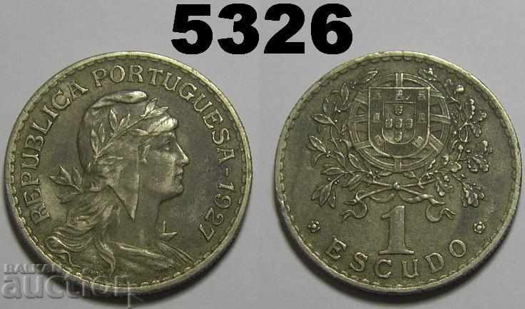 Португалия 1 ескудо 1927 XF рядка монета