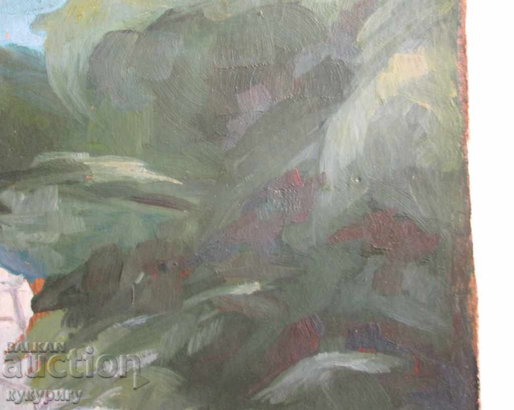 Painting oil painting on a paperboard "Landscape" signed with price 130.00 BGN | € 66.47 Painting oil painting on a paperboard "Landscape" signed with price 130.00 BGN | € 66.47
