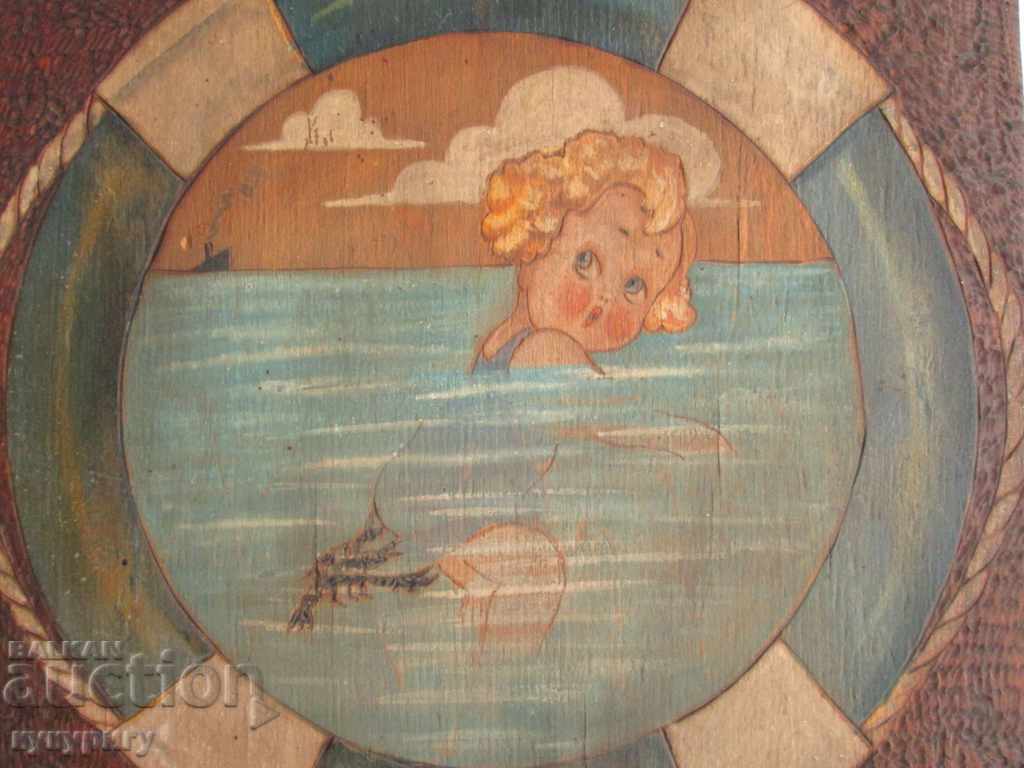 Old Art Deco Art Child Child Mixed Technique Tree with price 150.00 BGN | € 76.69