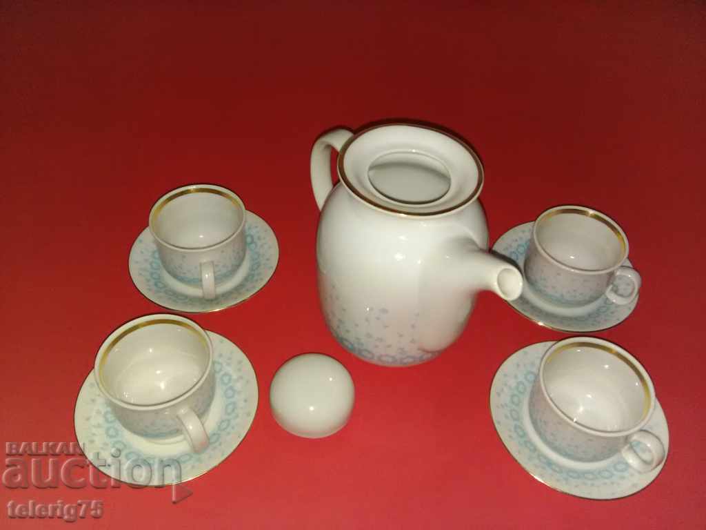 Quality Bulgarian Porcelain-Service Teapot with Cups with price 25.00 BGN | € 12.78 Quality Bulgarian Porcelain-Service Teapot with Cups with price 25.00 BGN | € 12.78