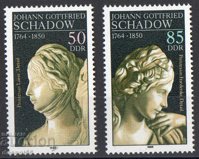 1989. GDR. Johann Gottfried Shadov, programul german și sculptor.