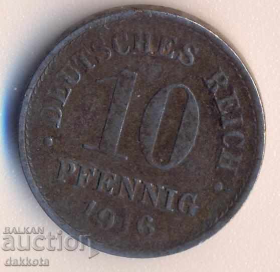 Germania 10 pfenigi 1916
