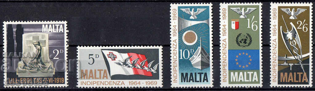 1969. Malta. 5 ani independență.