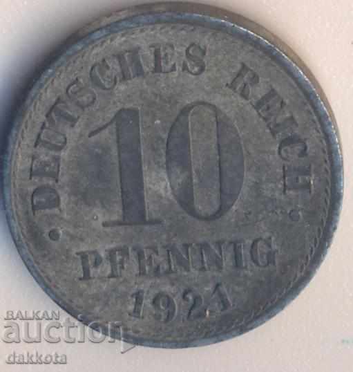 Germania 10 pfenigi 1921, Zinc